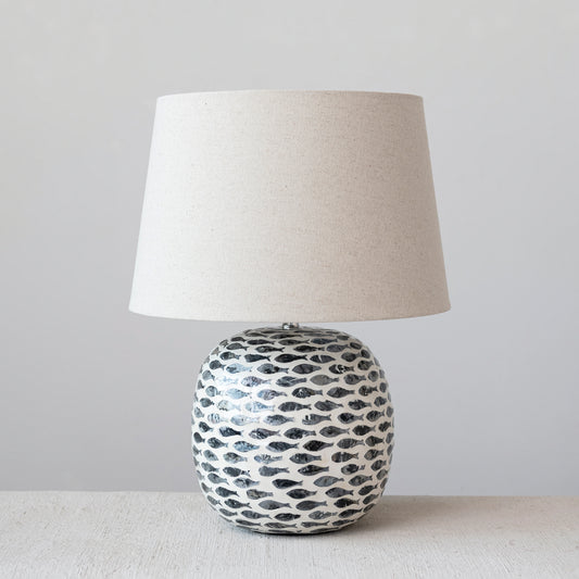 CAPIZ & BAMBOO TABLE LAMP