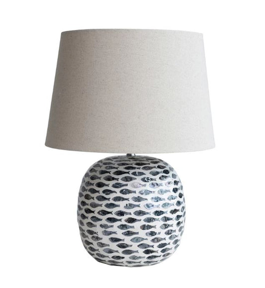 CAPIZ & BAMBOO TABLE LAMP